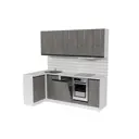 Кухонный гарнитур Прайм/ноктюрн Герда Ноктюрн прайм 200x212x60 см ЛДСП цвет бетон графит