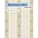 Обои бумажные Саратовские обои Ситчик Еврокомфорт 0.53 м цвет бежевый;зеленый;светло-бежевый (ситчик полоса 877-02) Ситчик полоса 877-02