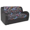 Диван раскладной Гамма Барон 140x95x110 см велюр цвет шоколад/серый с машинками