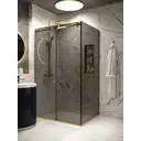 Душевой уголок H.A.G VISION VS 80x140см профиль золотой стекло тонированный
