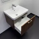 Тумба под раковину подвесная Comforty 00-00021035 60см с раковиной Comforty 4460 цвет Дуб темно-коричневый