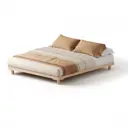 Кровать двуспальная Домаклево Сакура без спинки ортопедическое основание 160x20.4x200 см Дерево цвет берёза