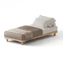 Кровать односпальная Домаклево Сакура без спинки ортопедическое основание 80x20.4x200 см Дерево цвет берёза