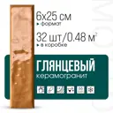 Керамогранит Motto Levels N100021 6x25см цвет терракотовый