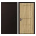 Входная дверь Такт-тайм Термо Лайт 2 левый 200x90см цвет кожа медь/ель карпатская