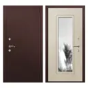 Входная дверь Такт-тайм Термо Лайт 4 правый 180x110см цвет антик медь/дуб крафт белый с зеркалом