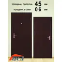 Входная дверь ЦСД Профи Мини правый 190x86см цвет антик медь/коричневый