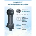 Комплект вентиляции с нанодефлектором Gervent для металлочерепицы Monterrey ⌀110/160мм RAL 7024