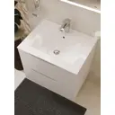 Тумба с раковиной подвесная Bond Cube 60см T01605-S05W, белая матовая