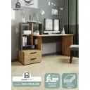 Стол письменный Homegrad Км-5 165x110.5x60 см ЛДСП цвет дуб крафт золотой