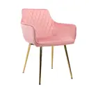 Кресло La alta Catalina для дома гостиной столовой розовый велюр ножки золото