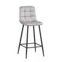 Барный стул со спинкой мягкий La alta Bronx 1 шт. серый велюр