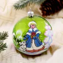 Елочный шар Ёлочка Любава 1721463 ø 8.5 см стекло зеленый