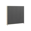 Шкаф распашной Диван не мебель Марвин 4 201x210x40 см ЛДСП цвет графит