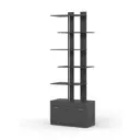 Стеллаж Куб №5 с тумбой Т-16 90x255x45 см ЛДСП цвет черный