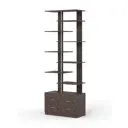 Стеллаж Куб №6 с тумбой Т-19 90x255x45 см ЛДСП цвет дуб венге