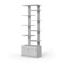 Стеллаж Куб №6 с тумбой Т-20 90x255x45 см ЛДСП цвет серый