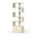 Стеллаж Куб №7 с тумбой Т-19 90x255x45 см ЛДСП цвет крем вайс