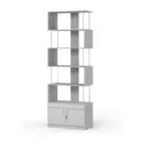 Стеллаж Куб №7 с тумбой Т-25 90x255x45 см ЛДСП цвет серый