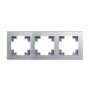 Рамка для розеток и выключателей Stekker Катрин 3 поста цвет серебро