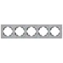 Рамка для розеток и выключателей Stekker Катрин Катрин 5 постов цвет серебро 50027