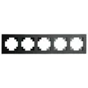 Рамка для розеток и выключателей Stekker Катрин Катрин 5 постов цвет черный матовый 49604