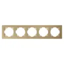 Рамка для розеток и выключателей Stekker Катрин 5 постов цвет кремовое золото