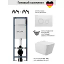 Инсталляция AM.PM I012711.0101 ErgoFit с клавишей слива ErgoFit L пластик глянцевый белый унитаз Long 52.5x34.5 Vortex Soft-Close белый