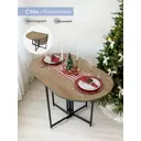 Кухонный стол овальный Laksi Стол обеденный 65x130 см ЛДСП цвет сосна санторини