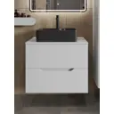 Тумба под раковину подвесная Topline FLIPTUS70W-1475B 70см с раковиной цвет Белый матовый