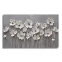 Картина Loftime Белые Цветы На Сером Фоне 60x100 см