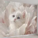 Фотообои флизелиновые Postermarket Котенок и бабочка 500x270 см