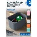 Контейнер для игрушек Идея и точка 70539563-2 42x23x30 см пластик цвет серый 2 шт.