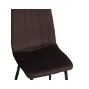 Стул Laos для кухни La alta обеденного стола столовой шоколадно-коричневый велюр ножки черные