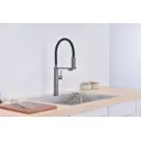 Смеситель для кухни Vincea VKF-119GM гибкий излив 26.3 см цвет вороненая сталь