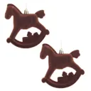 Елочная игрушка Лошадка 826193 11 см коричневый 2 шт
