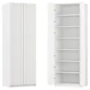 Шкаф распашной Байонна белый с  6 полками 80х232,2х54,5 ЛДСП каркас белый