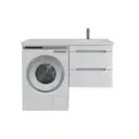 Тумба с раковиной в ванную Ruvann DUET 50 раковина Даллас 110 правый в ванную подвесная цвет белый