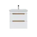 Тумба с раковиной в ванную Ruvann Aqvi 50 раковина Фест 50 подвесная цвет дуб вотан, белый