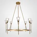 Люстра на штанге Imperiumloft Torche de verre round chandelier 8 Impr_75676-22 8 ламп 16 м² цвет прозрачный, латунь