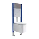 Комплект инсталляция Grant с унитазом Vortex Торнадо безободковый с микролифтом клавиша цвет хром