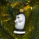 Елочная игрушка Коломеев «Шахматный конь» ФУ-293, 9x5 см, стекло, цвет разноцветный