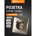 Розетка встраиваемая Tdm electric Лама SQ1815-0742 с заземлением 2 USB цвет бронза