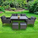 Набор садовой мебели лот568 сталь серый/серебристый 2 кресла диван 2 пуфа стол