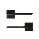 Дверная ручка на розетке KREAFORTA Икса без запирания цвет черный