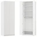 Шкаф распашной Амьен белый 80х232,2х54,5 с 4 полками и штангой ЛДСП белый