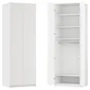 Шкаф распашной Лион белый 80х232,2х54,5 с 4 полками и штангой ЛДСП белый