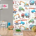 Фотообои флизелиновые Bartonwall 200x270 см Детские для мальчиков Машина Трактор K268
