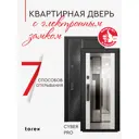Входная дверь Torex Хьюго-3 правый 205x88см цвет колоре неро/бьянко с зеркалом