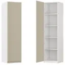 Шкаф распашной Байонна латте с 4 полками 60х232,2х54,5 ЛДСП каркас белый